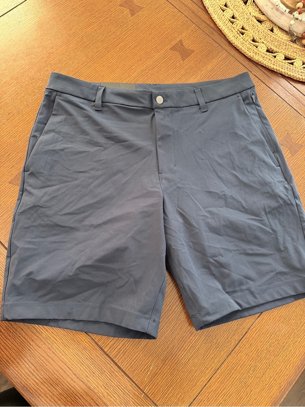 lululemon athletica Men's Navy Blue Flat-Front Performance Shorts